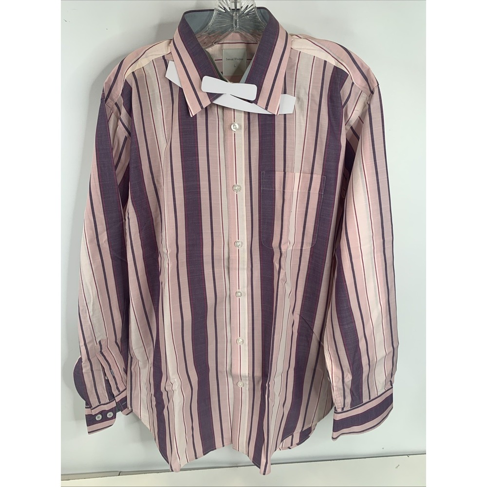 Samuel Windsor Size L Pastel Striped Long Sleeve Shirt Button Up